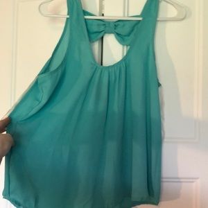 Teal dress tank top